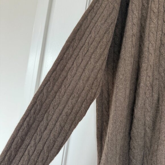 NWT Reformation Giusta Cardigan Sweater Dachshund Brown Cable Knit Cashmere - Picture 6 of 9